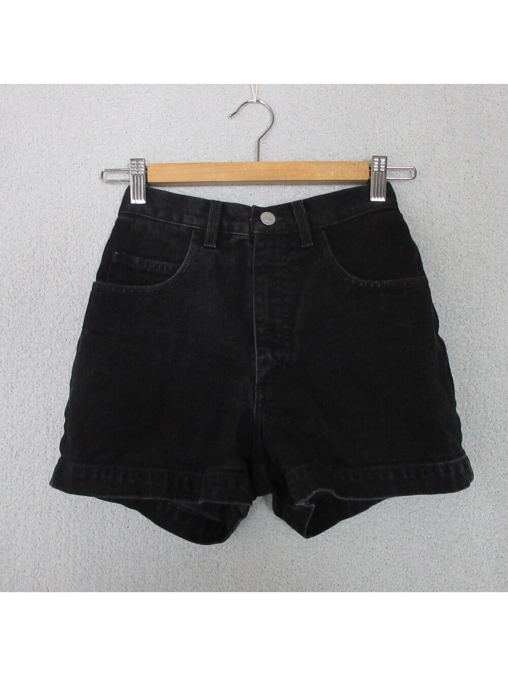 Vintage GUESS Jeans Shorts Womens 26 High Waist Black Denim 90s 5 Pocket 24x3